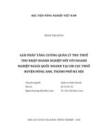 Giải pháp tăng cường quản lý thu thuế thu nhập doanh nghiệp đối với doanh nghiệp ngoài quốc doanh tại chi cục thuế huyện đông anh thành phố hà nội luận văn thạc sĩ kinh tế nông nghiệp 