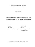 Nghiên cứu các yếu tố ảnh hưởng đến giá đất ở trên địa bàn huyện yên phong tỉnh bắc ninh luận văn thạc sĩ kinh tế nông nghiệp 