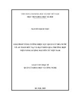 GIẢI PHÁP TĂNG CƯỜNG HIỆU lực QUẢN lý NHÀ nước về AN TOÀN bức xạ và hạt NHÂN QUA TRƯỜNG hợp VIỆN NĂNG LƯỢNG NGUYÊN tử VIỆT NAM 