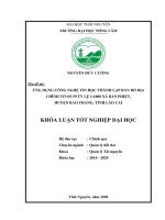 Ứng dụng công nghệ tin học thành lập bản đồ địa chính tờ số 59 tỷ lệ 1 1000 xã bản phiệt huyện bảo thắng tỉnh lào cai 