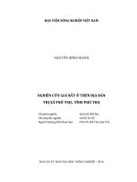 Nghiên cứu giá đất ở trên địa bàn thị xã phú thọ tỉnh phú thọ luận văn thạc sĩ kinh tế nông nghiệp 