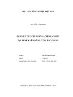 Quản lý thu chi ngân sách nhà nước tại huyện yên dũng tỉnh bắc giang luận văn thạc sĩ kinh tế nông nghiệp 