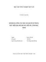 Đánh giá công tác đấu giá quyền sử dụng đất trên địa bàn huyện tiên du tỉnh bắc ninh luận văn thạc sĩ kinh tế nông nghiệp 