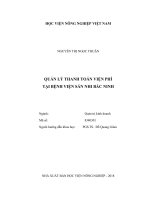 Quản lý thanh toán viện phí tại bệnh viện sản nhi bắc ninh luận văn thạc sĩ kinh tế nông nghiệp 