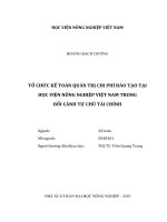 Tổ chức kế toán quản trị chi phí đào tạo tại học viện nông nghiệp việt nam trong bối cảnh tự chủ tài chính luận văn thạc sĩ kinh tế nông nghiệp 