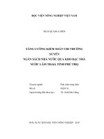 Tăng cường kiểm soát chi thường xuyên ngân sách nhà nước qua kho bạc nhà nước lâm thao tỉnh phú thọ luận văn thạc sĩ kinh tế nông nghiệp 
