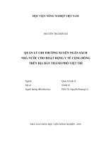 Quản lý chi thường xuyên ngân sách nhà nước cho hoạt động y tế cộng đồng trên địa bàn thành phố việt trì luận văn thạc sĩ kinh tế nông nghiệp 
