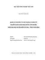 Quản lý chi đầu tư xây dựng cơ bản từ nguồn ngân sách nhà nước cấp huyện trên địa bàn huyện kiến xương tỉnh thái bình luận văn thạc sĩ kinh tế nông nghiệp 