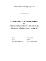 Giải pháp tăng cường giải quyết khiếu nại tố cáo và tranh chấp về đất đai trên địa bàn huyện mỹ đức thành phố hà nội luận văn thạc sĩ kinh tế nông nghiệp 