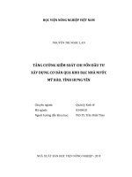 Tăng cường kiểm soát chi vốn đầu tư xây dựng cơ bản qua kho bạc nhà nước mỹ hào tỉnh hưng yên luận văn thạc sĩ kinh tế nông nghiệp 