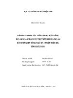 Đánh giá công tác giải phóng mặt bằng dự án nhà ở dịch vụ thị trấn lim và dự án xây dựng hạ tầng ngô xá huyện tiên du tỉnh bắc ninh luận văn thạc sĩ kinh tế nông nghiệp 