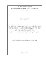 Luận văn Thạc sĩ ngành Công tác xã hội: Vai trò của nhân viên công tác xã hội trong việc trợ giúp gia đình có trẻ tự kỷ tiếp cận với các nguồn lực hỗ trợ