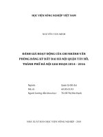 Đánh giá hoạt động của chi nhánh văn phòng đăng ký đất đai hà nội quận tây hồ thành phố hà nội giai đoạn 2014 2016 luận văn thạc sĩ kinh tế nông nghiệp 