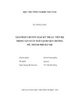 Giải pháp chuyển giao kỹ thuật tiến bộ trong sản xuất ngô tại huyện chương mỹ thành phố hà nội luận văn thạc sĩ kinh tế nông nghiệp 