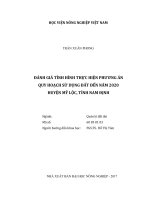Đánh giá tình hình thực hiện phương án quy hoạch sử dụng đất đến năm 2020 huyện mỹ lộc tỉnh nam định luận văn thạc sĩ kinh tế nông nghiệp 