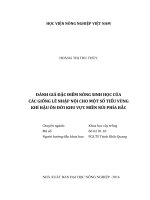 Đánh giá đặc điểm nông sinh học của giống lê nhập nội cho một số tiểu vùng khí hậu ôn đới khu vực miền núi phía bắc luận văn thạc sĩ nông nghiệp 