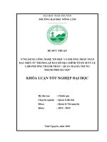 Ứng dụng công nghệ tin học và phương pháp toàn đạc điện tử thành lập bản đồ địa chính tờ số 40 tỷ lệ 1 200 phường thanh nhàn quận hai bà trưng thành phố hà nội 