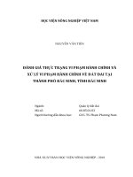Đánh giá thực trạng vi phạm hành chính và xử lý vi phạm hành chính về đất đai tại thành phố bắc ninh tỉnh bắc ninh luận văn thạc sĩ kinh tế nông nghiệp 