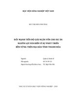 Đẩy mạnh tiến độ giải ngân vốn cho dự án nguồn lợi ven biển vì sự phát triển bền vững trên địa bàn tỉnh thanh hóa luận văn thạc sĩ kinh tế nông nghiệp 