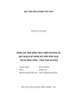 Đánh giá tình hình thực hiện phương án quy hoạch sử dụng đất đến năm 2020 thị xã sông công tỉnh thái nguyên luận văn thạc sĩ kinh tế nông nghiệp 