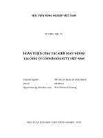 Hoàn thiện công tác kiểm soát nội bộ tại công ty cổ phần digicity việt nam luận văn thạc sĩ kinh tế nông nghiệp 