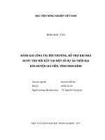 Đánh giá công tác bồi thường hỗ trợ khi nhà nước thu hồi đất tại một số dự án trên địa bàn huyện gia viễn tỉnh ninh bình luận văn thạc sĩ kinh tế nông nghiệp 