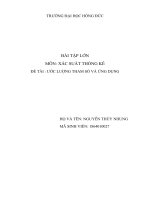 bài tập lớn xác suất thống kê đề tài  ước lượng tham số và ứng dụng