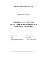 Quản lý chi đầu tư xây dựng cơ bản tại phòng tài chính kế hoạch huyện quế võ tỉnh bắc ninh luận văn thạc sĩ kinh tế nông nghiệp 