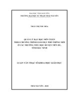 Quản lý dạy học môn toán theo chương trình giáo dục phổ thông mới ở các trường tiểu học huyện 
