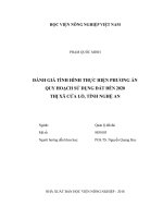 Đánh giá tình hình thực hiện phương án quy hoạch sử dụng đất đến 2020 thị xã cửa lò tỉnh nghệ an luận văn thạc sĩ kinh tế nông nghiệp 