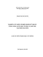 Nghiên cứu một số biện pháp kỹ thuật tăng năng suất đậu tương vụ hè thu tại thái nguyên 