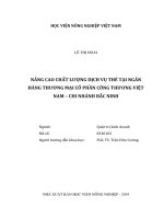 Nâng cao chất lượng dịch vụ thẻ tại ngân hàng thương mại cổ phần công thương việt nam chi nhánh bắc ninh luận văn thạc sĩ kinh tế nông nghiệp 