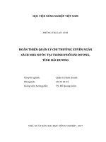 Hoàn thiện quản lý chi thường xuyên ngân sách nhà nước tại thành phố hải dương tỉnh hải dương luận văn thạc sĩ kinh tế nông nghiệp 