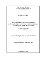 Quản lý dạy học theo định hướng phát triển năng lực ở các trường tiểu học huyện đại từ, tỉnh thái nguyên​ 
