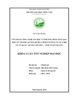 Ứng dụng công nghệ tin học và phương pháp toàn đạc điện tử thành lập bản đồ địa chính tờ số 01 tỷ lệ 1 1000 xã tứ quận huyện yên sơn tỉnh tuyên quang 