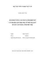 Giải pháp nâng cao chất lượng đội ngũ cán bộ liên hiệp phụ nữ trên địa bàn huyện lâm thao tỉnh phú thọ luận văn thạc sĩ kinh tế nông nghiệp 