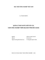 Quản lý nhà nước đối với các cụm công nghiệp trên địa bàn tỉnh bắc giang luận văn thạc sĩ kinh tế nông nghiệp 