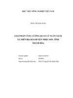 Giải pháp tăng cường quản lý ngân sách xã trên địa bàn huyện triệu sơn tỉnh thanh hóa luận văn thạc sĩ kinh tế nông nghiệp 