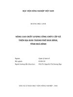 Nâng cao chất lượng công chức cấp xã trên địa bàn thành phố hòa bình tỉnh hòa bình luận văn thạc sĩ kinh tế nông nghiệp 