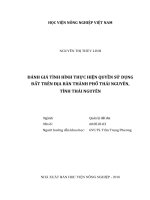Đánh giá tình hình thực hiện quyền sử dụng đất trên địa bàn thành phố thái nguyên tỉnh thái nguyên luận văn thạc sĩ kinh tế nông nghiệp 