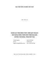 Đánh giá tình hình thực hiện quy hoạch xây dựng nông thôn mới trên địa bàn huyện tam nông tỉnh phú thọ luận văn thạc sĩ kinh tế nông nghiệp 