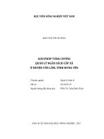 Giải pháp tăng cường quản lý ngân sách cấp xã ở huyện văn lâm tỉnh hưng yên luận văn thạc sĩ kinh tế nông nghiệp 