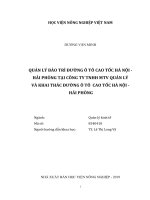 Quản lý bảo trì đường ô tô cao tốc hà nội hải phòng tại công ty TNHH MTV quản lý và khai thác đường ô tô cao tốc hà nội hải phòng luận văn thạc sĩ kinh tế nông nghiệp 