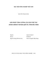 Giải pháp tăng cường cải cách thủ tục hành chính ở huyện quế võ tỉnh bắc ninh luận văn thạc sĩ kinh tế nông nghiệp 
