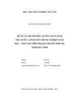 Quản lý chi thường xuyên ngân sách nhà nước cấp huyện cho sự nghiệp giáo dục đào tạo trên địa bàn huyện tiên du tỉnh bắc ninh luận văn thạc sĩ kinh tế nông nghiệp 