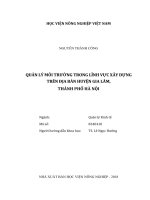 Quản lý môi trường trong lĩnh vực xây dựng trên địa bàn huyện gia lâm thành phố hà nội luận văn thạc sĩ kinh tế nông nghiệp 
