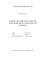 Giải pháp tăng cường quản lý nhà nước về bảo vệ môi trường tại huyện phù yên tỉnh sơn la luận văn thạc sĩ kinh tế nông nghiệp 