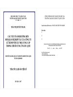 Các yếu tố ảnh hưởng đến mối quan hệ hợp tác của công ty lữ hành với các nhà cung cấp trong chuỗi cung ứng du lịch tt 