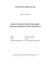 Quản lý nhà nước về đất nông nghiệp trên địa bàn huyện yên châu tỉnh sơn la luận văn thạc sĩ kinh tế nông nghiệp 