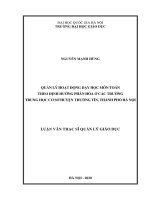 Quản lý hoạt động dạy học môn toán theo định hướng phân hóa ở các trường trung học cơ sở huyện thường tín, thành phố hà nội​ 